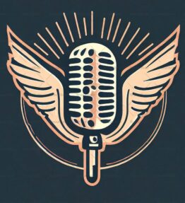 Retro Mikrofon mit Flügeln